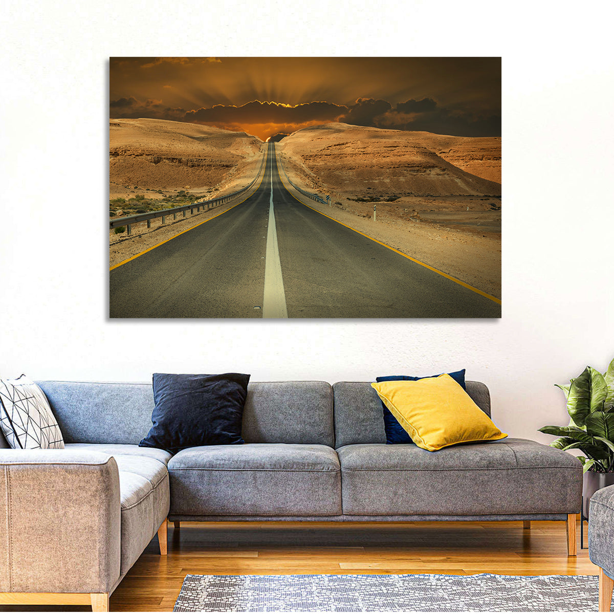 Negev Road at Sunset Wall Art in a room, landscape