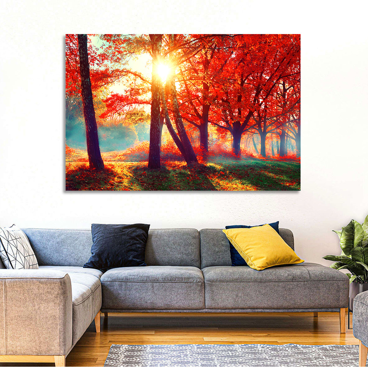 Autumn Park Sunrise Wall Art