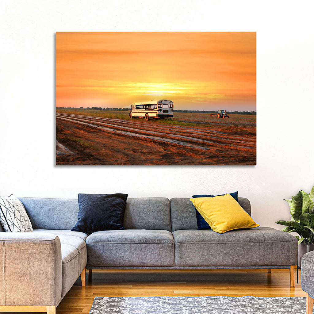 Indiana Farm Field at Golden Hour Wall Art