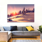 Winter Mountains Sunrise Wall Art