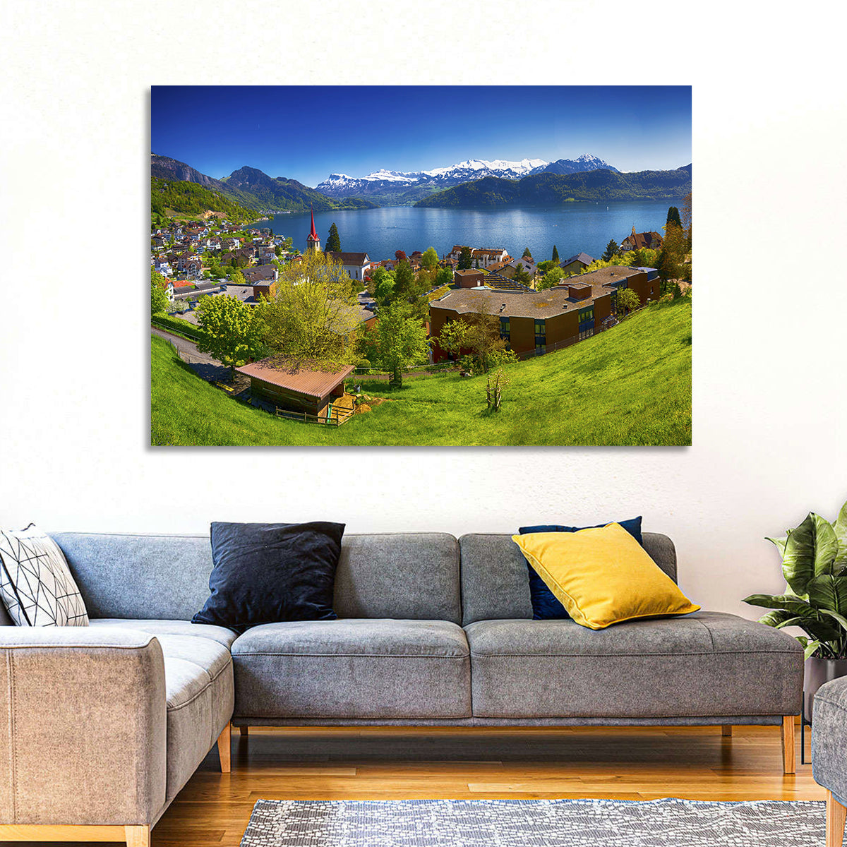 Lake Lucerne, Weggis Wall Art in a room, landscape