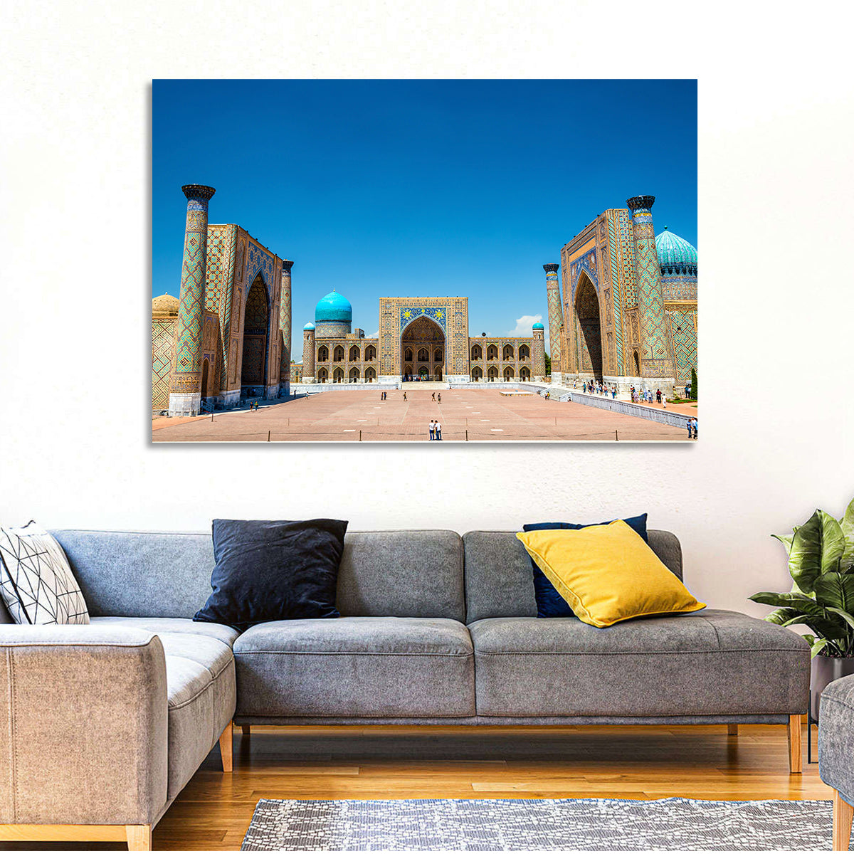 Registan Square, Samarkand Wall Art in a room, landscape
