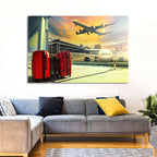 Suitcases at the Airport Window Wall Art
