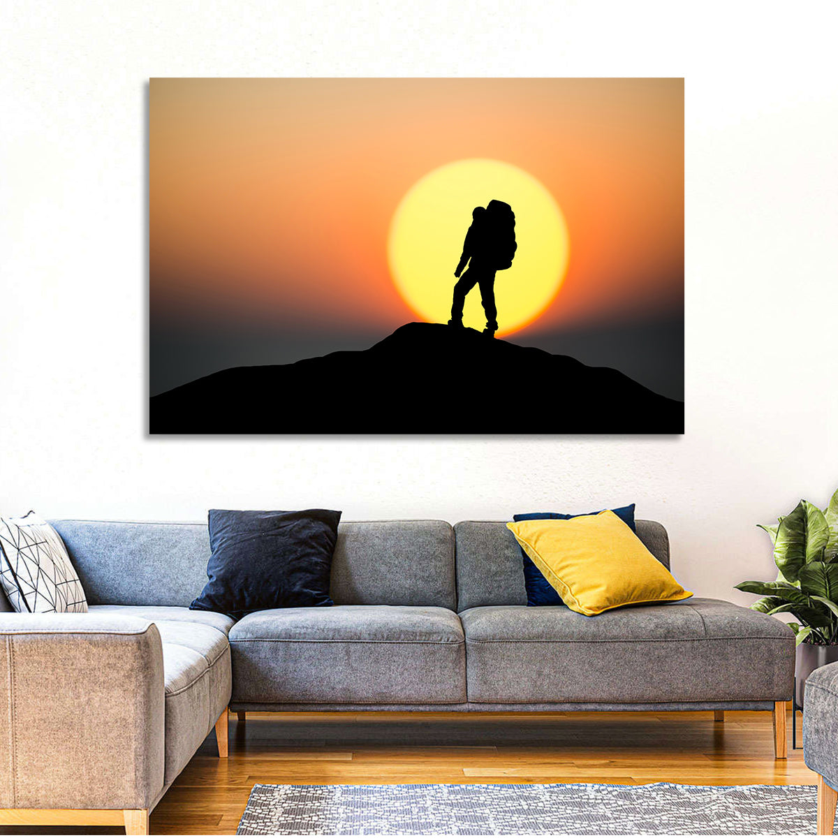 Summit Silhouette Wall Art in a room, landscape