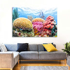 Vibrant Brain Coral Reef Wall Art