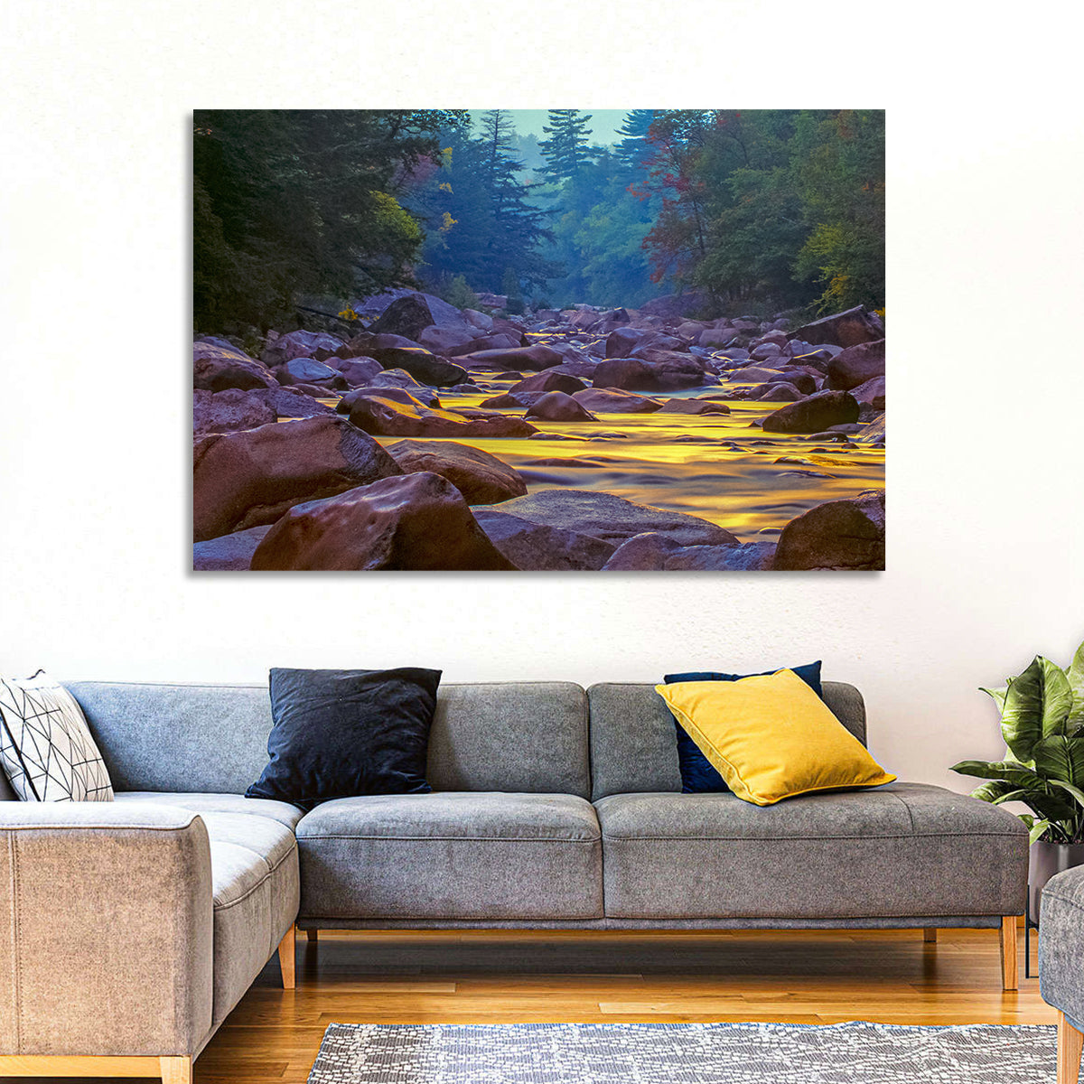 Swift River at Golden Hour, New Hampshire Wall Art