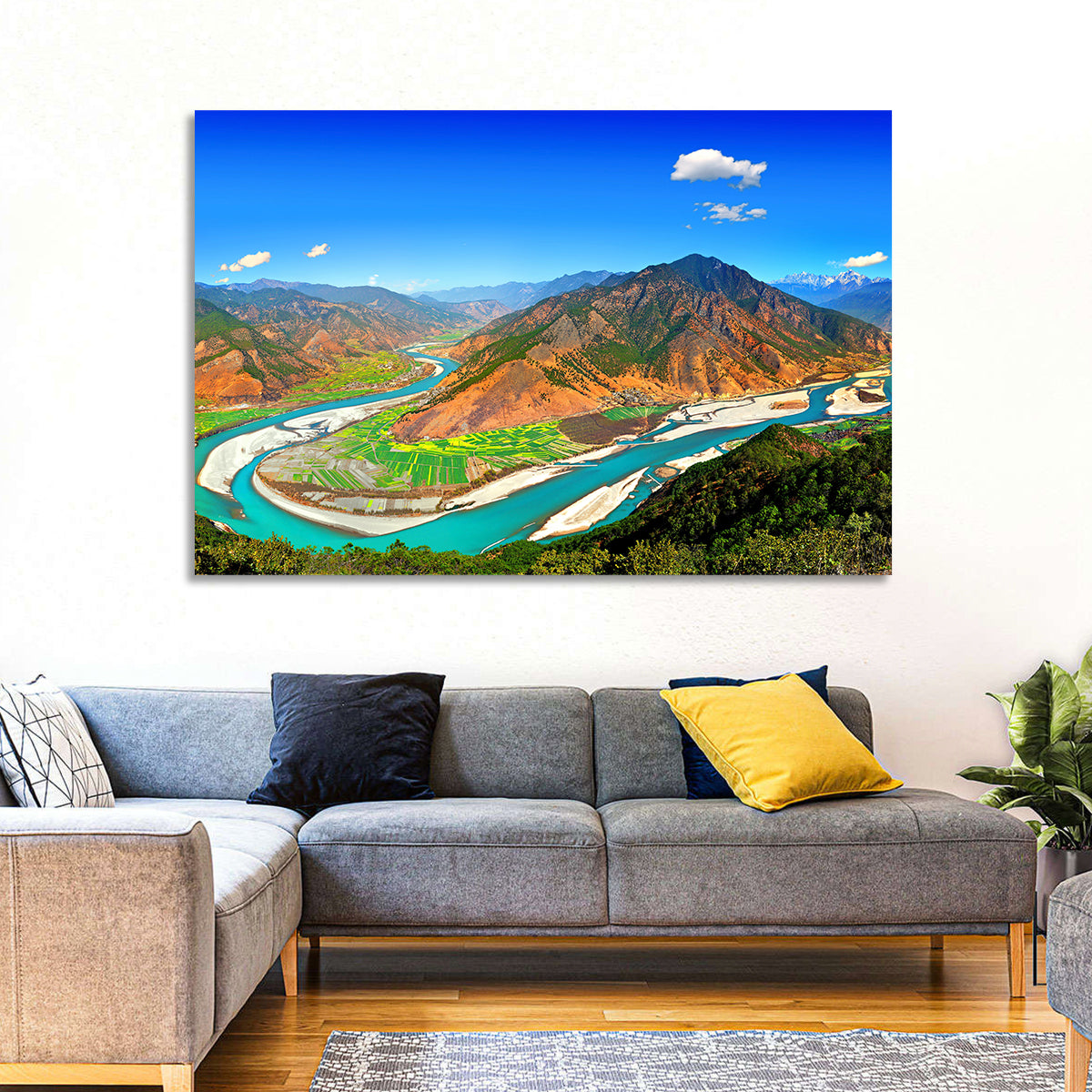First Bend of the Yangtze, Lijiang Wall Art in a room, landscape