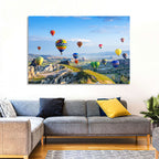 Cappadocia Hot Air Balloons Over Rock Valleys Wall Art