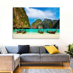 Maya Bay Long-tail Boats Wall Art