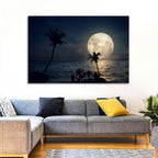 Supermoon Over Tropical Beach Wall Art