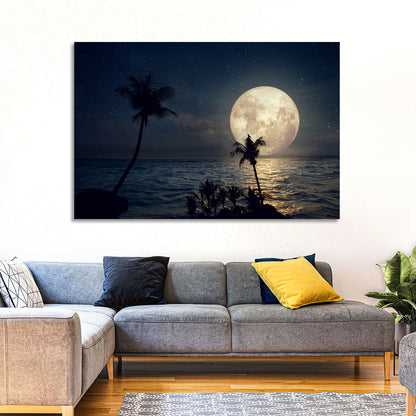 Supermoon Beach Wall Art