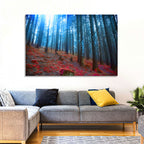 Enchanted Red Moss Forest Wall Art