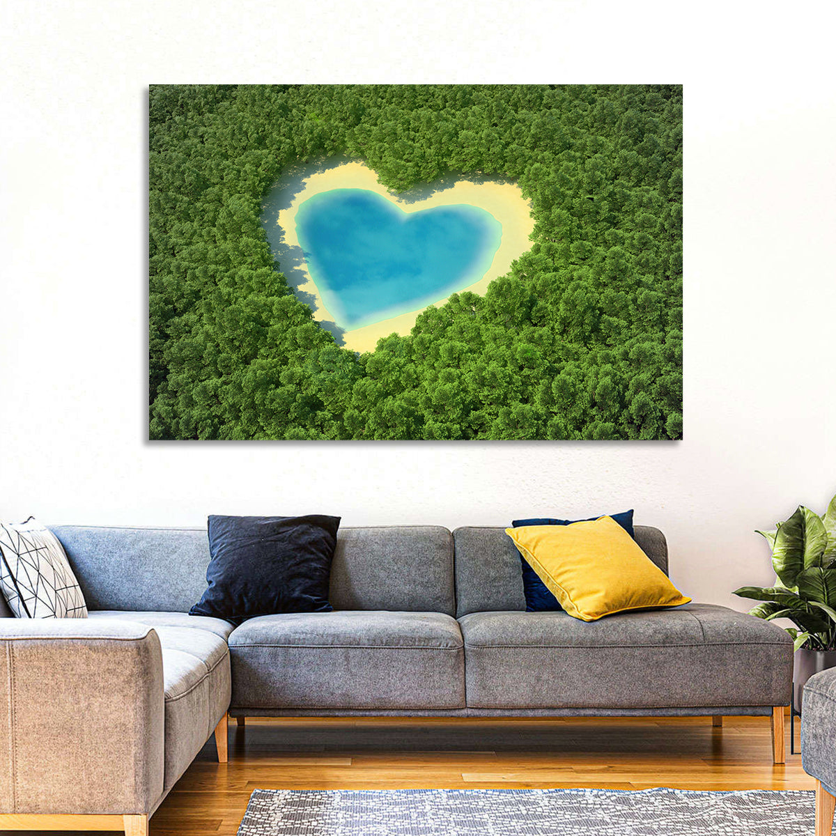 Heart-shaped Pond Aerial View Wall Art
