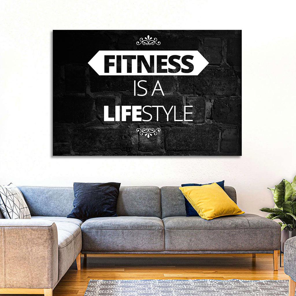 Fitness Is a Lifestyle Brick Quote Wall Art