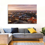 Red Tiled Rooftops at Golden Hour Wall Art