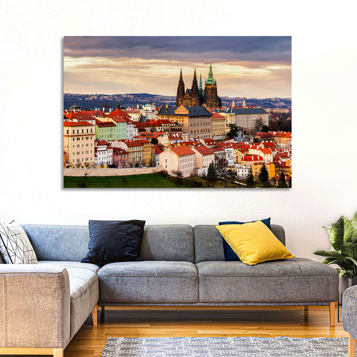 St Vitus Cathedral Prague Wall Art in a room, landscape