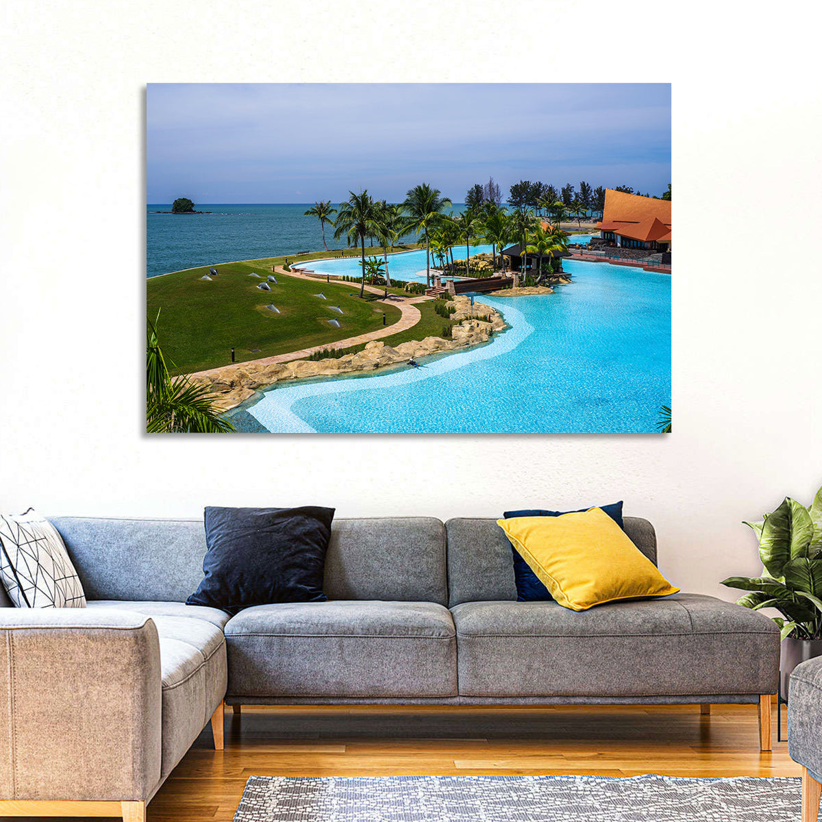 Tiered Resort Pool Horizon Wall Art
