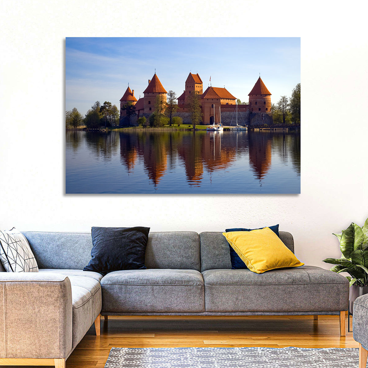 Trakai Island Castle Wall Art in a room, landscape