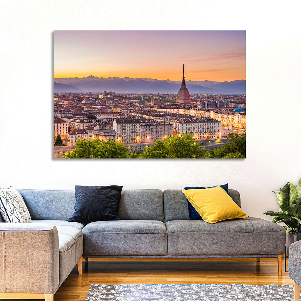 Turin Skyline at Golden Dusk Wall Art