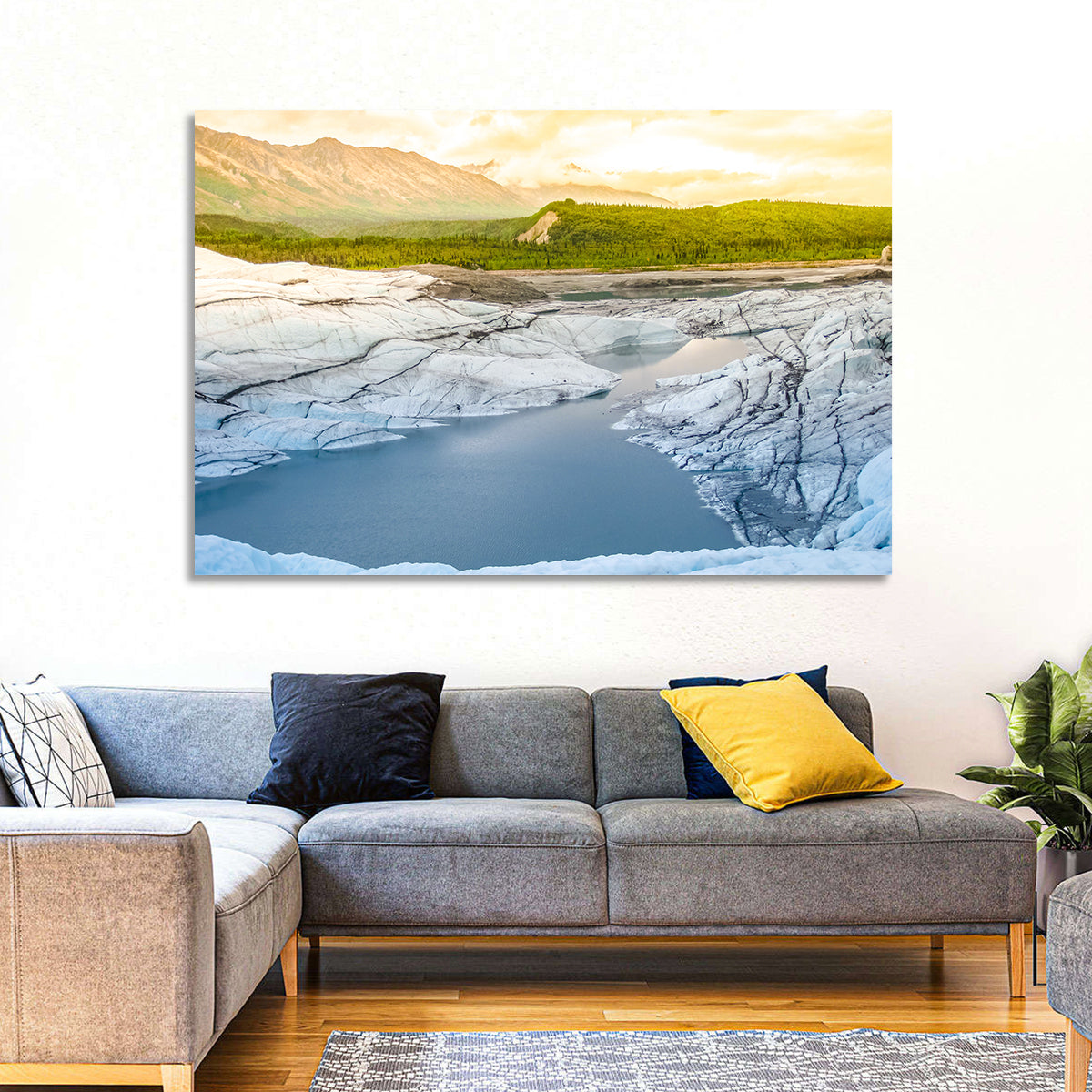 Matanuska Glacier at Sunset Wall Art in a room, landscape