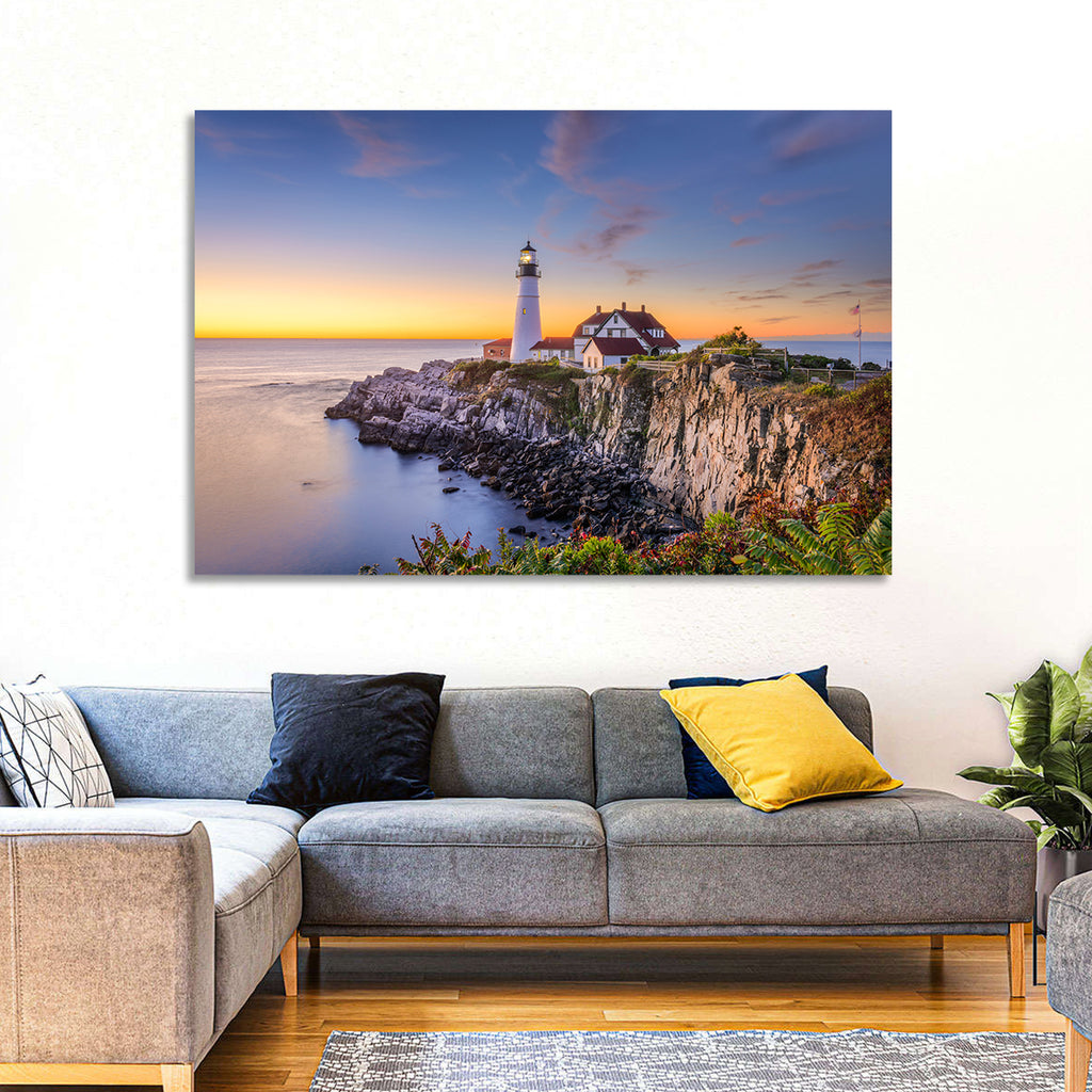 Portland Head Light at Dusk Wall Art