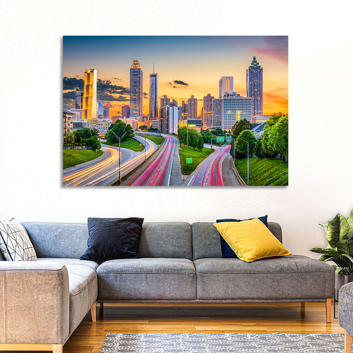 Atlanta City Skyline Wall Art