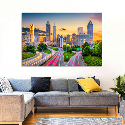 Atlanta City Skyline Wall Art