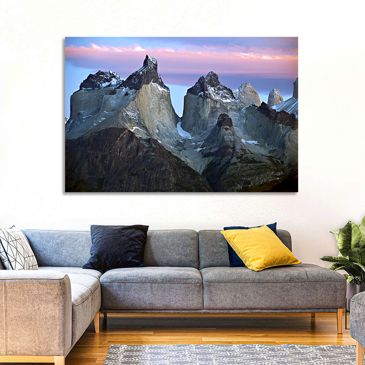 Los Cuernos Peak Valley, Torres Del Paine Wall Art in a room, landscape