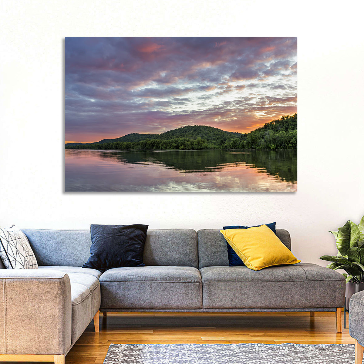 Ohio River Paden City at Dusk Wall Art