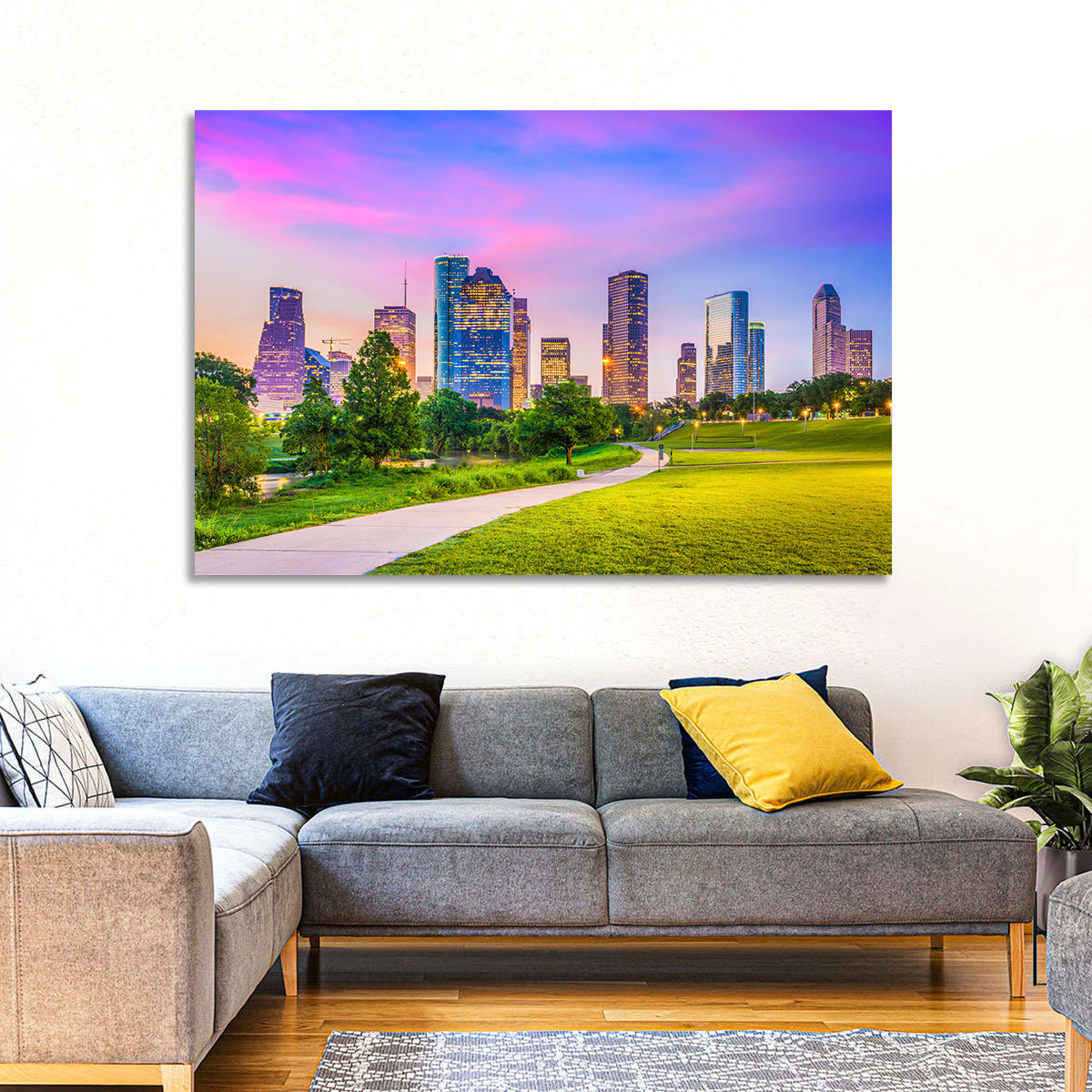 Houston Skyline at Dusk Wall Art
