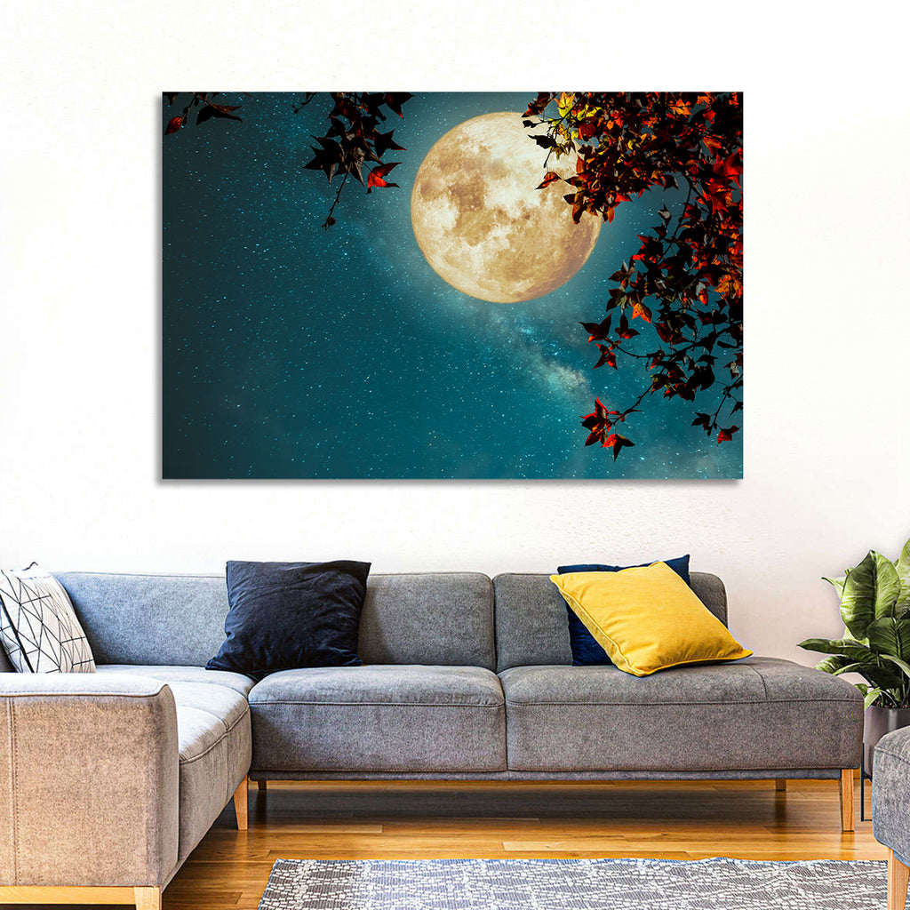 Autumn Moon with Milky Way Wall Art