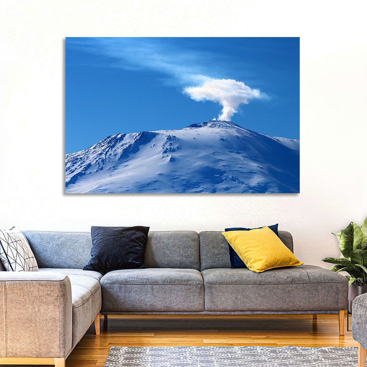 Mount Erebus Summit Wall Art in a room, landscape