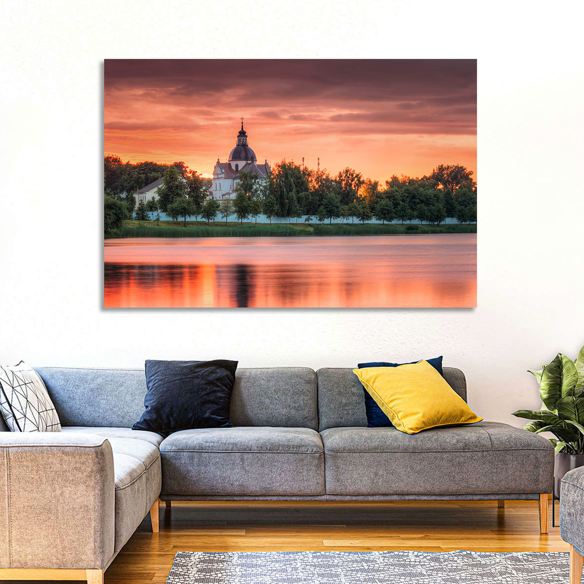 Corpus Christi Church Sunset Reflection Wall Art