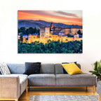 Alhambra Fortress at Golden Sunset Wall Art