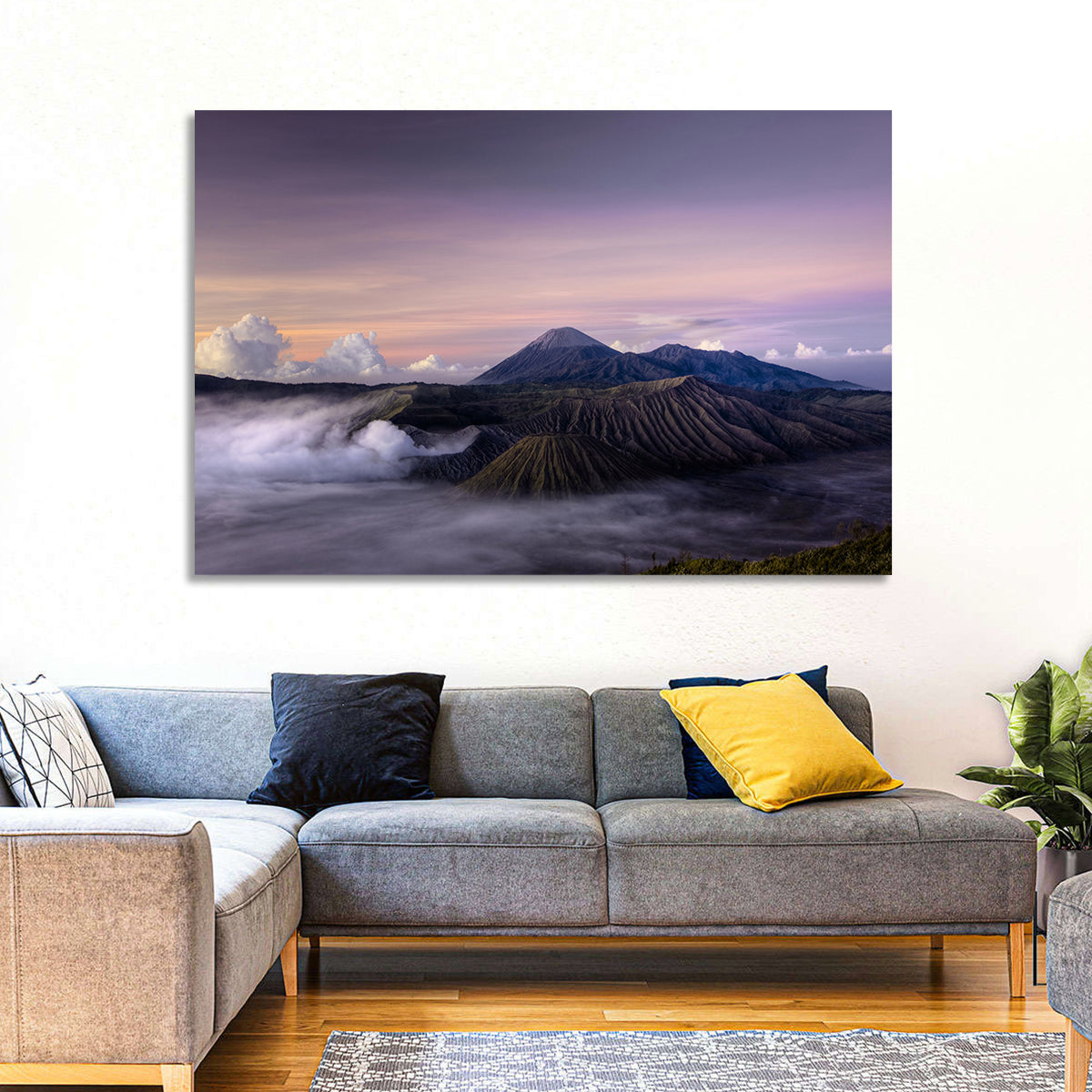 Mount Bromo at Dawn Wall Art in a room, landscape