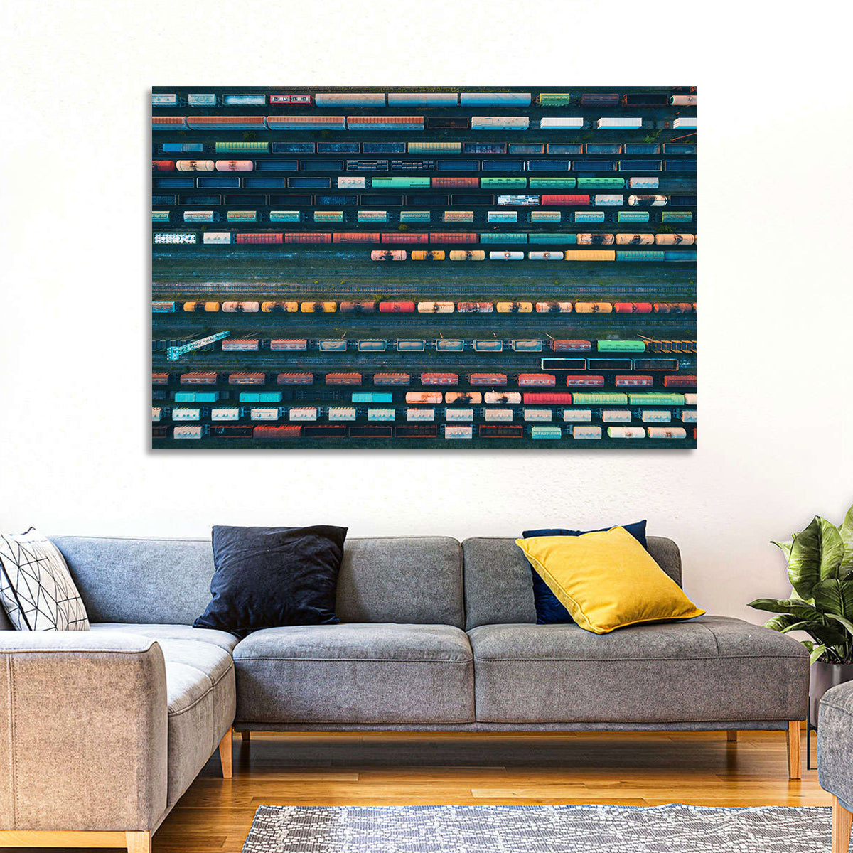 Aerial Freight Train Lines Wall Art