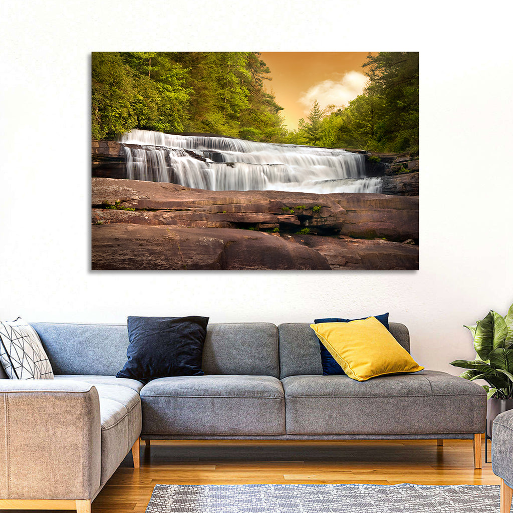 Blue Ridge Waterfall at Golden Hour Wall Art