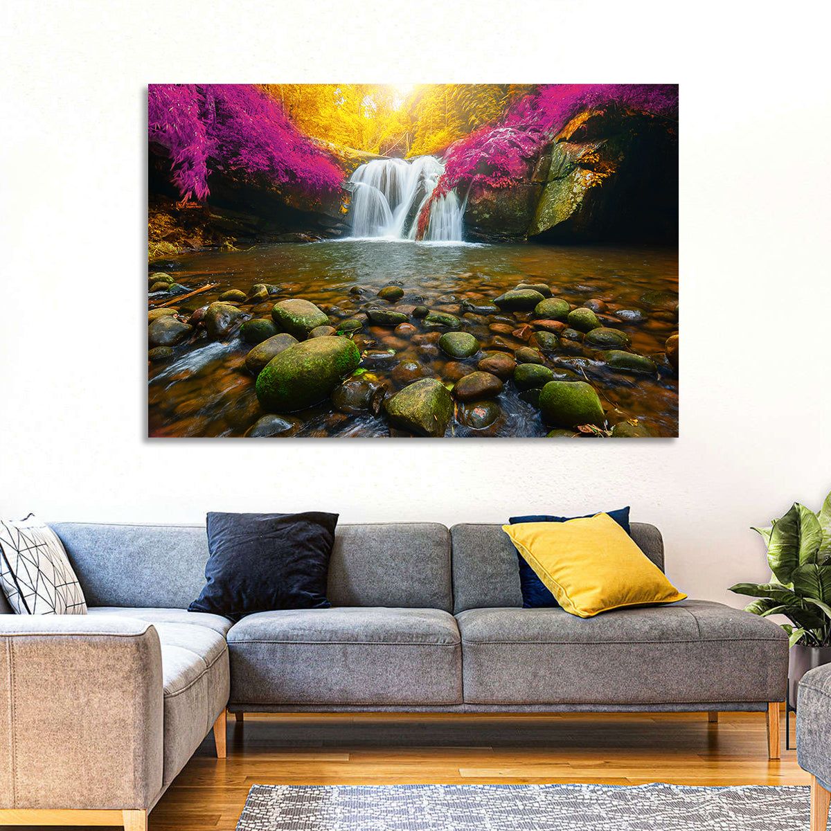 Phu Soi Dao Waterfall at Dusk Wall Art