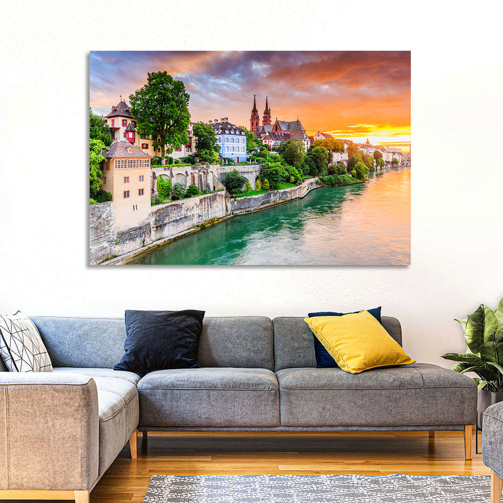 Basel Old Town at Sunset Wall Art