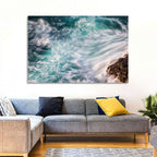 Silky Teal Ocean Waves Wall Art