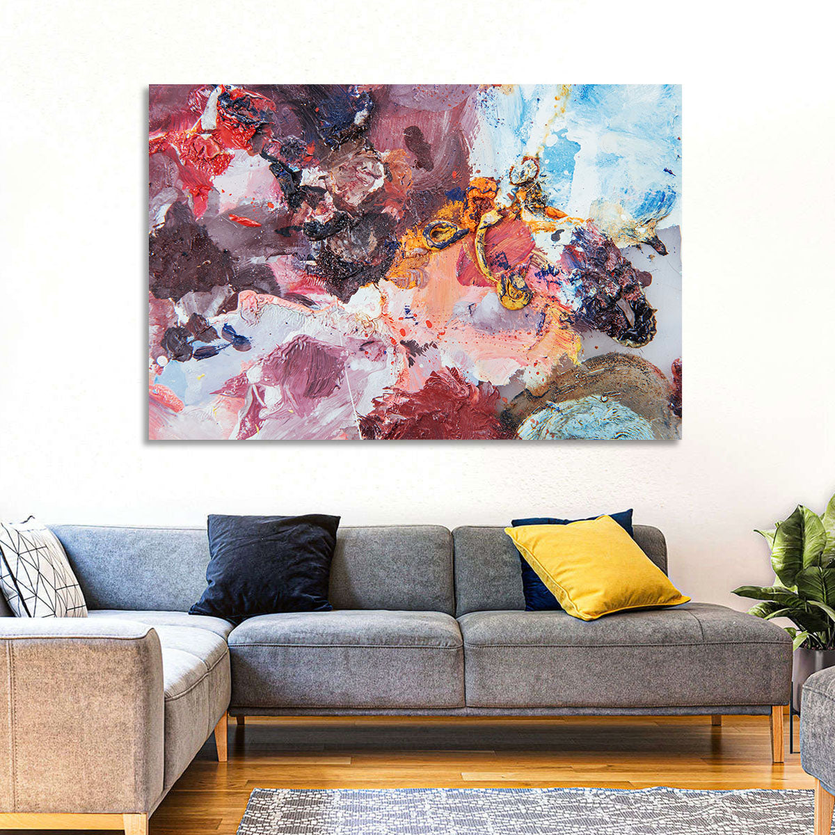 Impasto Color Swirl Abstract Wall Art