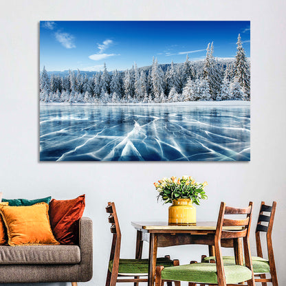 Frozen Pines Lake Wall Art