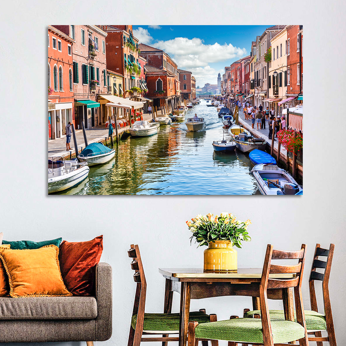 Sunlit Burano Canal, Venice Wall Art