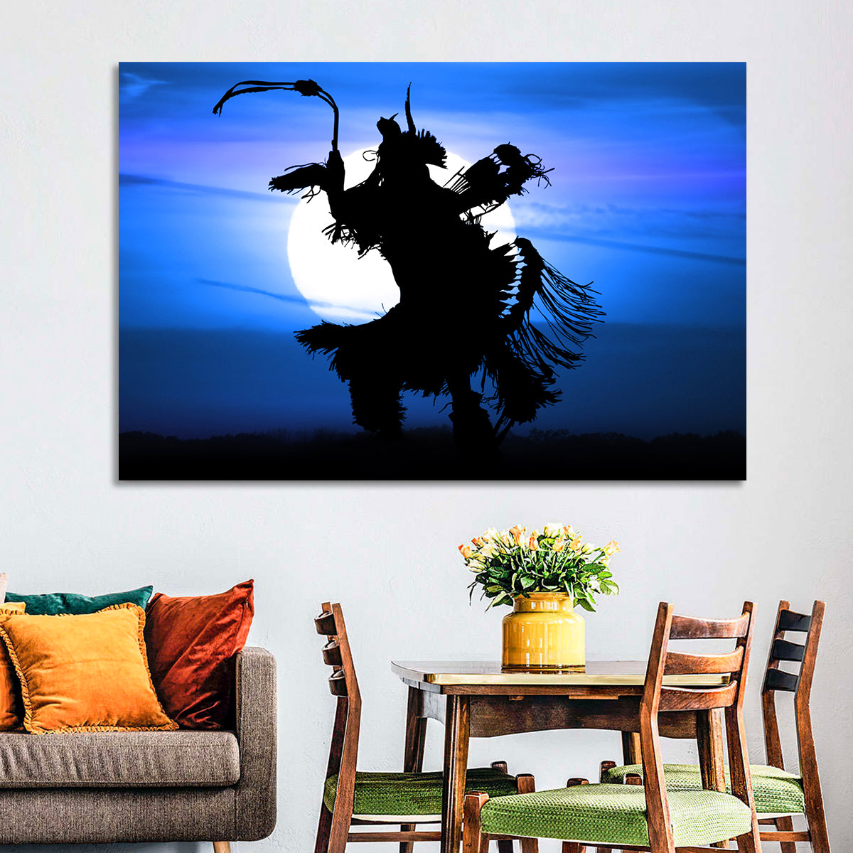 Moonlit Pow Wow Dancer Wall Art