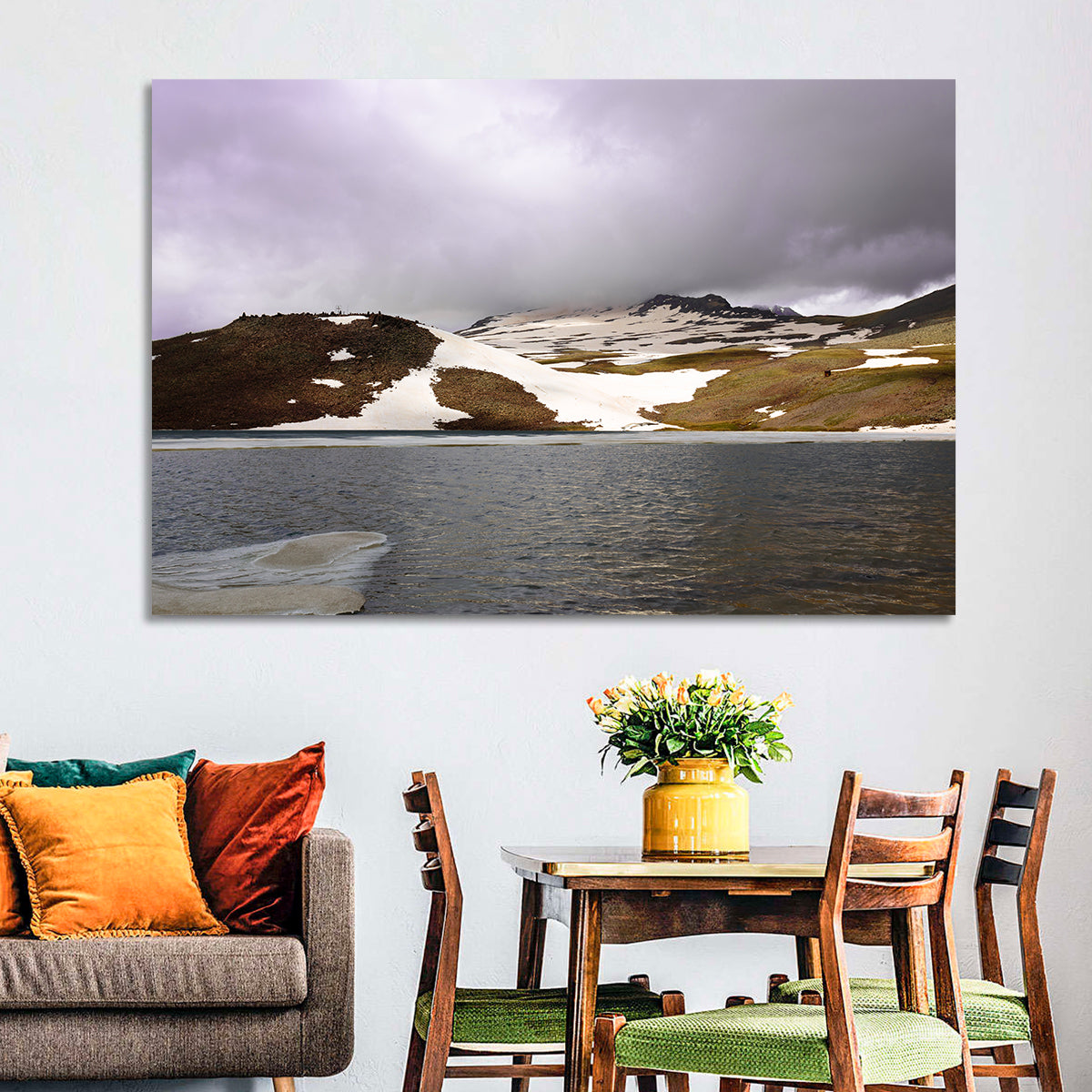 Lake Kari, Armenia Wall Art in a room, landscape