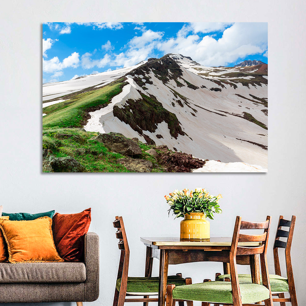 Mount Aragats Ridge Wall Art in a room, landscape