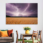 Lightning Over Wheat Field Wall Art