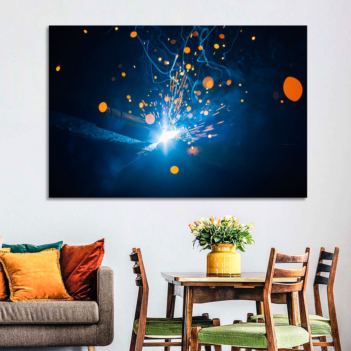 Welding Sparks Close-up Wall Art