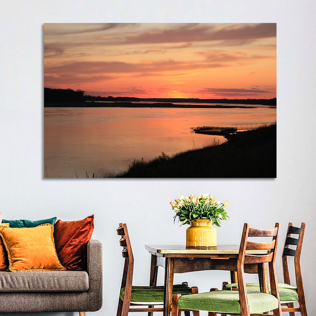 Missouri River Sunset at Dusk Wall Art