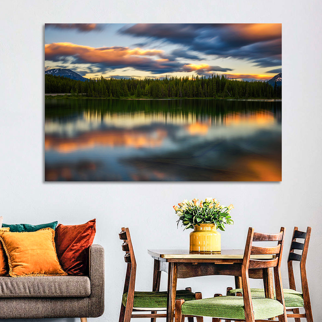 Herbert Lake Sunset Reflection Wall Art